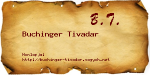 Buchinger Tivadar névjegykártya